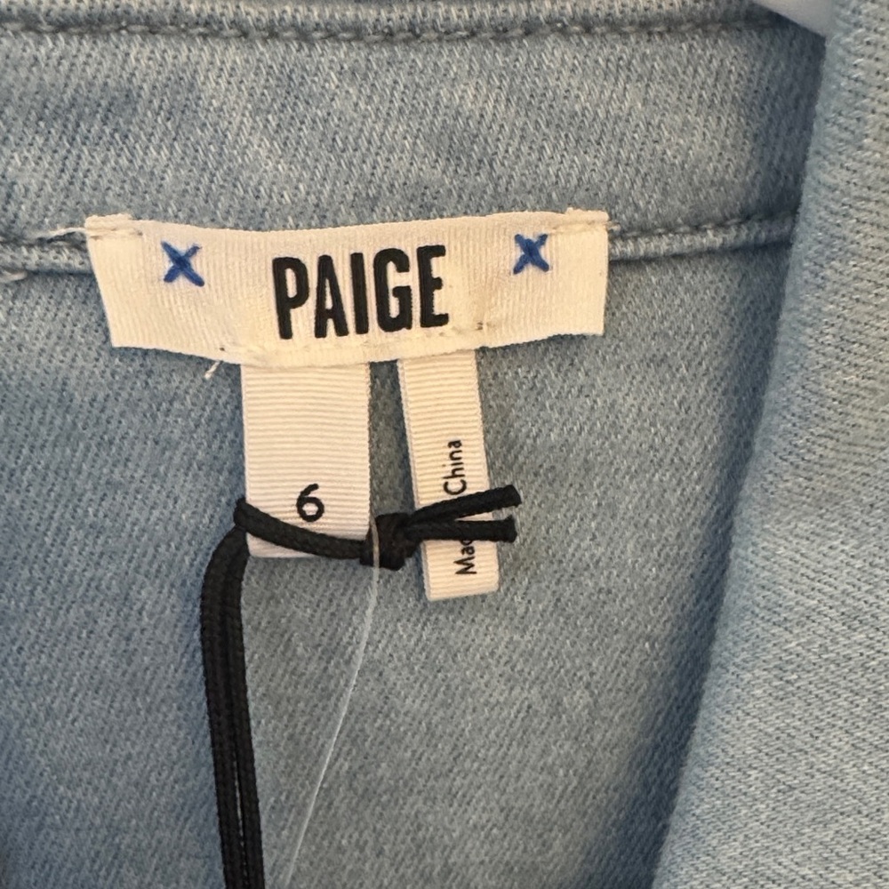 PAIGE Light Wash Denim Short-Sleeve Jumpsuit - Picture 4 of 4